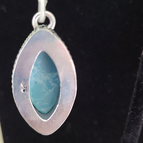 925 Silver and turquoise stone earrings - Picture 3 of 8